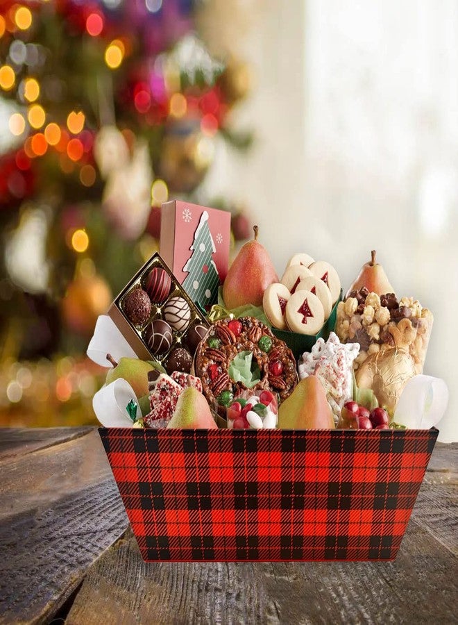 Funsky Basket For Gifts Empty, 5 PCS Sturdy Diy Bulk Gift Basket Kraft Market Tray Cardboard Basket With Handles, Gift Baskets Kit Supplies Wrap To Fill For Valentines Christmas Weddings Anniversaries - Image 5
